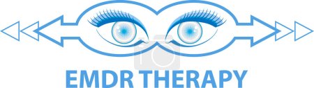 Concepto de terapia de reprocesamiento de desensibilización del movimiento ocular (EMDR). Un tratamiento de psicoterapia para personas que han tenido experiencias traumáticas.