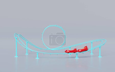 roller coaster for theme park. 3d render illustration