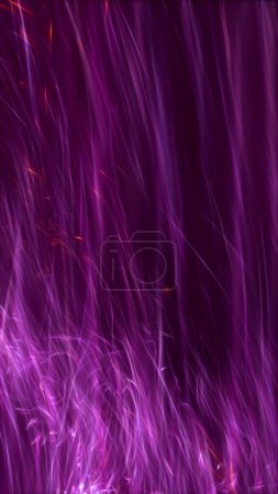Foto de Enjambre rojo púrpura de rayas de luz de partículas brillantes ascendentes. Escaparate de productos de lujo brillante festivo. Ambiente suave y elegante y fondo de celebración. Fondo de pantalla de banner de ilustración 3D vertical. - Imagen libre de derechos