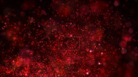 Photo for Abstract ambient VJ loop background of swirling luminous red particles. Relaxing concept 3D animation wallpaper backdrop. Magic psychedelic shimmering sparkle dust showcase and copy space backplate - Royalty Free Image