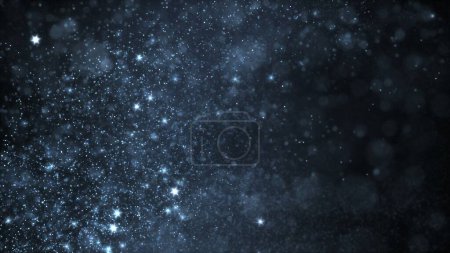 Photo for Abstract ambient VJ loop background of swirling luminous silver particles. Relaxing concept 3D animation wallpaper backdrop. Magic psychedelic shimmering sparkle dust showcase and copy space backplate - Royalty Free Image