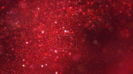 Photo for Abstract swarm of red liquid buoyancy star particles. Elegant festive cosmic lights 3D illustration background. Vertical magic holidays backdrop and twinkling fairy dust slow motion wallpaper. - Royalty Free Image