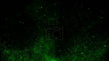 Photo for Abstract sustainable resources and green algae particle background. Concept 3D illustration copy space and showcase backdrop for biomass energy. Gentle shimmering flyer and social media backplate. - Royalty Free Image