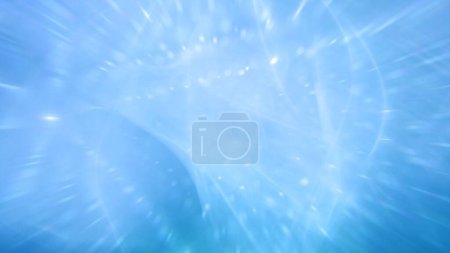 Photo for Abstract blue light shiny gradient and white rotating dots pattern loop background. 3D illustration copy space as product showcase and graphic backdrop template for healthcare and beauty technology. - Royalty Free Image