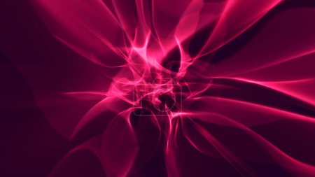 Photo for Abstract revolving pink plasma energy force field on dark background. Concept generative art 3D illustration of psychedelic evolving gradient light flare graphic backplate copy space design element. - Royalty Free Image