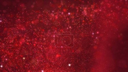 Téléchargez les photos : Abstrait fond de boucle VJ ambiante de particules rouges lumineuses tourbillonnantes. Concept relaxant animation 3D fond d'écran. Vitrine de poussière scintillante psychédélique magique scintillante et plaque arrière d'espace de copie - en image libre de droit