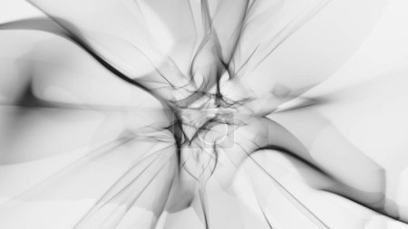 Foto de Holograma negro abstracto como campo de fuerza de energía de plasma sobre fondo blanco. Concepto arte generativo Ilustración 3D de gradiente céntrico geometría gráfica placa posterior copia hud espacio elemento de diseño. - Imagen libre de derechos