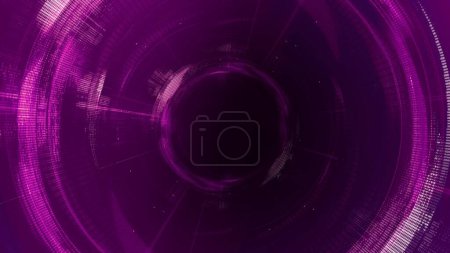 Photo for Futuristic Magenta and Blue Artificial Intelligence Dashboard Design Background. Concept 3D illustration for abstract geometric dark cyber HUD backplates or digital festival event and vj backdrop. - Royalty Free Image