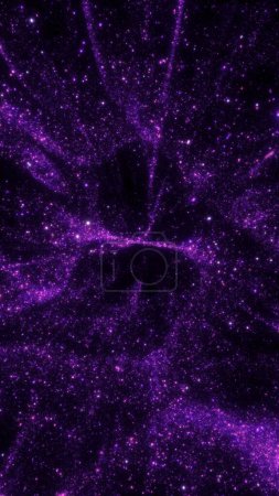 Photo for Purple abstract futuristic vertical festive star dust particle background. 3D illustration design backplate with copy space. Elegance and posh stage glitter backdrop with magic tinsel pixie dust. - Royalty Free Image
