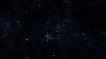 Photo for Starry night sky as a background. Dark interstellar space with evenly distributed shiny nebulae full frame 8k backdrop plate. Artistic fictional 3D Illustration sci-fi and product showcase plate shot. - Royalty Free Image