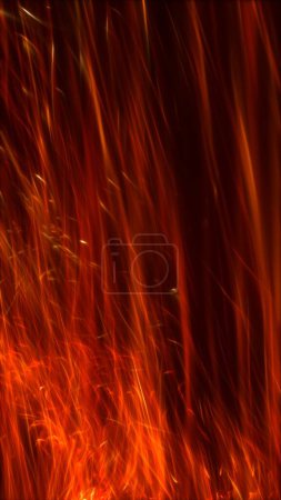 Foto de Oro naranja elegante llama de fuego textura. Escaparate de productos de lujo brillante festivo con elegancia suave como telón de fondo surrealista cálido y dinámico. Banner de ilustración 3D vertical y fondo de pantalla. - Imagen libre de derechos