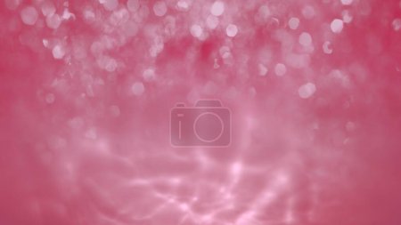 Foto de Resumen rosa rosa brillante agua bokeh brillo fondo de lazo maqueta. Concepto Ilustración 3D para la placa posterior de paquete de productos de escaparate de lujo. Elegante plantilla de telón de fondo de primavera y verano. - Imagen libre de derechos