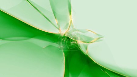 Photo for Elegant abstract golden green and white gradient shape social media web banner background. 3D illustration concept backplate with copy space and product showcase template backdrop. - Royalty Free Image