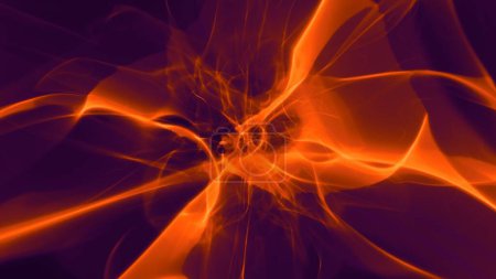 Téléchargez les photos : Abstract orange plasma nebula energy force field on purple background. Concept art génératif illustration 3D toile de fond de psychédélique évolution gradient arrondi graphique plaque arrière copie espace conception élément - en image libre de droit