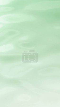 Photo for Vertical green gradient milk liquid surface beauty care background. Concept 3D illustration creative smooth water motion backplate. Cleansing hydration concept and body care product showcase backdrop. - Royalty Free Image