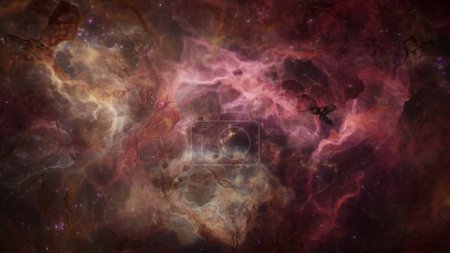Téléchargez les photos : Amas d'étoiles lointaines dans l'espace lointain extraterrestre. Concept de science-fiction Illustration 3D de nébuleuse mystérieuse de gaz interstellaire et de corps célestes éthérés et magiques. Astronomie et cosmos vue d'ensemble. - en image libre de droit
