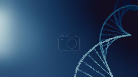 Téléchargez les photos : Full-Frame cosmétique bulle d'eau ADN et ARNm avec des gouttelettes de cellules. Concept créatif Illustration 3D de l'hélice blanche sur fond de présentation d'affichage médical à dégradé bleu futuriste avec espace de copie. - en image libre de droit