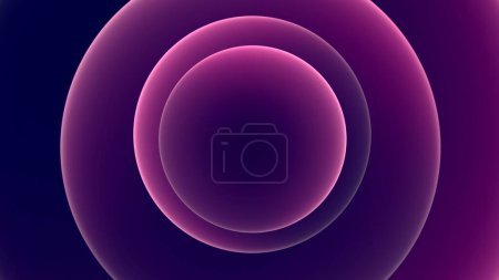 Téléchargez les photos : Élégant fond abstrait moderne néon cercle lumineux en rose et bleu. Concept de couleur Illustration 3D pour vitrine de logo de marque, et modèles de vente de produits avec look minimaliste et modish hologramme art - en image libre de droit