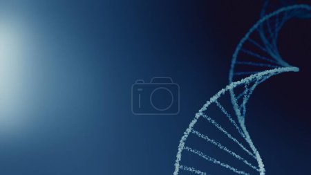 Téléchargez les photos : Full-Frame cosmétique bulle d'eau ADN et ARNm avec des gouttelettes de cellules. Concept créatif Illustration 3D de l'hélice blanche sur fond de présentation d'affichage médical à dégradé bleu futuriste avec espace de copie. - en image libre de droit