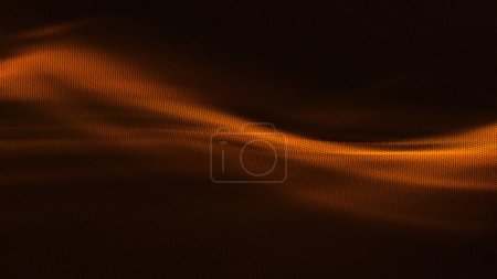 Foto de Fondo de puntos de medio tono abstracto con naranja y negro desenfocado movimiento giratorio borroso patrón de remolino. Plantilla de fondo de ilustración 3D con espacio de copia para escaparate de productos de tecnología de la información. - Imagen libre de derechos