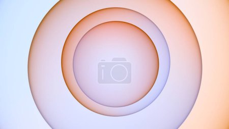 Photo for Elegant abstract modern neon light circle background in orange and purple. Concept 3D illustration for brand logo showcase, and product sales templates with minimalist and modish hologram art look - Royalty Free Image