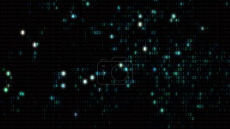 Photo for Digital technology and binary digital data computer background. Science, cyber security, random numbers code for screen plates, communication and business. Seamless abstract algorithm illustration. - Royalty Free Image
