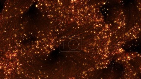 Photo for Abstract festive glowing golden optical fiber banner background. 3D illustration concept of fiber cables swirl backdrop. Christmas and New Year holidays product showcase. Elegant copy space backdrop. - Royalty Free Image
