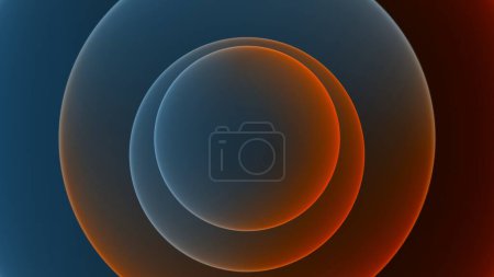 Photo for Abstract graphic gradient circle color background in orange and blue. Concept 3D illustration for elegant technology product showcase templates packshots and minimalist info and copy space advertising - Royalty Free Image