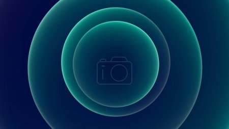 Photo for Abstract classy luxurious neon light circle background in mint green and blue. Concept 3D illustration for showcase, sale, and packshot templates with minimalist elegant and modish hologram art look - Royalty Free Image