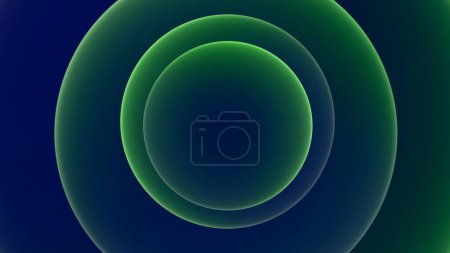 Foto de Elegante abstracto moderno fondo círculo de luz de neón en verde y azul. Ilustración 3D de concepto de color para el escaparate del logotipo de la marca y las plantillas de ventas de productos de estilo de arte holográfico minimalista y moderno - Imagen libre de derechos