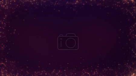 Foto de Tarjeta de felicitación de fondo de banner de partículas de oro púrpura abstracto festivo con espacio para copiar. Concepto Ilustración 3D. Celebración de Navidad de lujo y elegante religiosa Feliz Año Nuevo ceremonia de vacaciones. - Imagen libre de derechos
