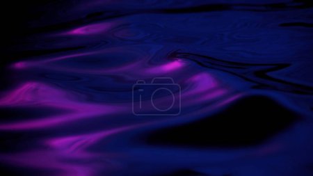 Photo for Elegant abstract close-up macro water wave loop background. Purple blue copy space showcase mock-up element backdrop. 3D illustration of fluid molten liquid shiny indigo ultraviolet oil surface. - Royalty Free Image