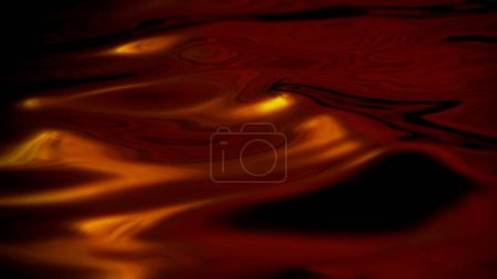 Foto de Elegante abstracto primer plano macro agua onda bucle fondo. Espacio de copia amarillo rojo escaparate mock-up elemento telón de fondo. Ilustración 3D de líquido fundido líquido brillante índigo ultravioleta superficie de aceite. - Imagen libre de derechos