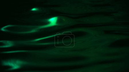 Photo for Elegant abstract close-up macro water wave loop background. Neon Green copy space showcase mock-up element backdrop. 3D illustration of fluid molten shape of liquid shiny indigo ultraviolet oil surface. - Royalty Free Image