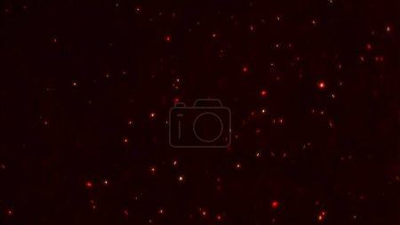 Photo for Red silver shimmering abstract energy particles background. Concept 3D illustration overlay of rising and floating futuristic artificial intelligence quantum nanotechnology robots swirling in space. - Royalty Free Image