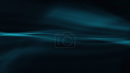 Photo for Abstract turquoise black circles loop background. Colorful copy space backdrop pattern illuminated light glows and place for text. 3D illustration for technology landing page, graphic design, banner. - Royalty Free Image