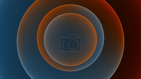 Photo for Abstract graphic gradient circle color background in orange and blue. Concept 3D illustration for elegant technology product showcase templates packshots and minimalist info and copy space advertising - Royalty Free Image