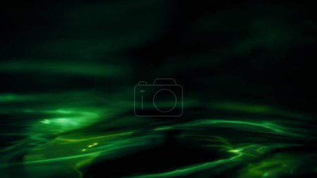 Photo for Elegant green water surface background. Abstract motion graphic backdrop 3d illustration of waving waterline or calm lubricant oil as aesthetic product showcase and artistic landing page copy space. - Royalty Free Image