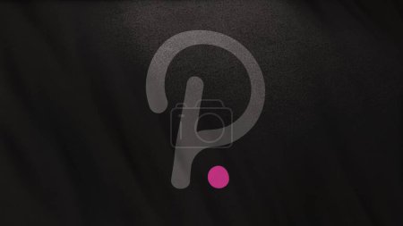 Téléchargez les photos : DOT Polkadot Coin icône logo sur fond de bannière drapeau noir. Concept Illustration 3D pour crypto-monnaie et fintech utilisant la technologie blockchain pour sécuriser les transactions en bourse DeFi marché. - en image libre de droit