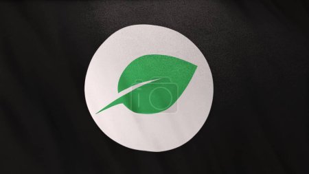 Téléchargez les photos : XCH Chia Coin icône logo sur fond de bannière drapeau noir. Concept Illustration 3D pour crypto-monnaie et fintech utilisant la technologie blockchain pour sécuriser les transactions en bourse DeFi marché. - en image libre de droit