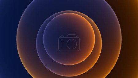 Photo for Abstract graphic gradient circle background in orange and purple. Concept 3D illustration for social media banner ad templates and sale showcase with minimalist elegant copy space for infographic - Royalty Free Image