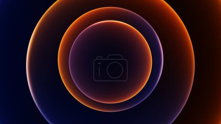 Photo for Abstract graphic gradient circle pastel background in orange and purple. Concept 3D illustration for teaser trailer product sales showcase ad templates with minimalist elegant announcement copy space - Royalty Free Image