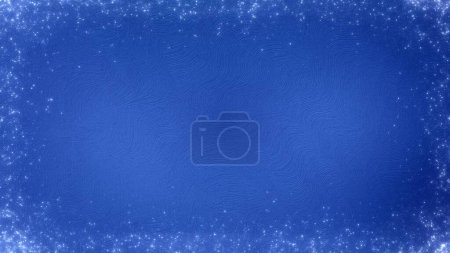 Photo for Festive abstract blue and silver particle banner background greeting card with copy space. Concept 3D illustration. Luxury Christmas celebration. Traditional religious Happy New Year holiday ceremony. - Royalty Free Image