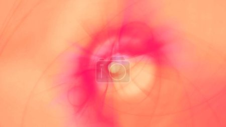 Photo for Abstract rotating lens flare with orange peach pink colored curved gradient streaks. Spring and summer season concept 3D illustration background. Mock-Up product showcase with pack shot copy space. - Royalty Free Image