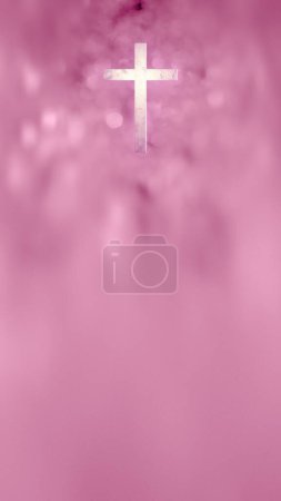 Photo for Cross on pink background - Royalty Free Image