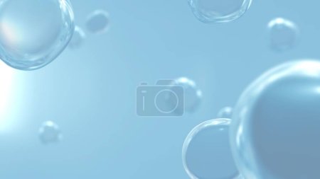 Foto de Vitalidad efervescente pura higiene refrescante cosmética o toma de estudio de energía azul hidrógeno de burbujas de gas azul carbonatado transparente bajo el agua en macro de marco completo de cerca con desenfoque selectivo - Imagen libre de derechos