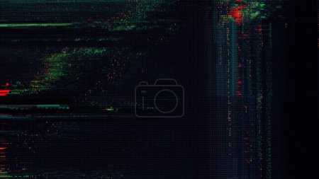 Photo for Defected  HUD interface 3d illustration with abstract digital code. Concept glitch background as cyberpunk computer meltdown overlay with fragments and hex code of alien communication decryption - Royalty Free Image