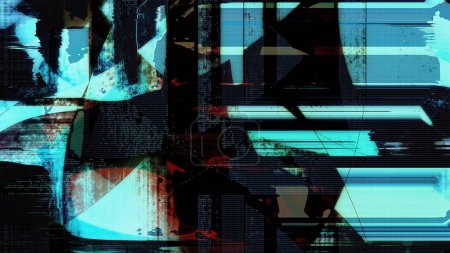 Photo for Looped abstract psychedelic digital cyberspace code. Concept banner background  NFT, video gaming overlay with cryptography hex code for live stream announcements. - Royalty Free Image