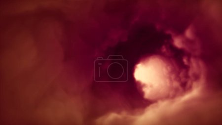 Foto de Etéreo sueño-como nubes gigantes abstractas túnel de color rosa. Infinita nebulosa mágica remolino fantasía vórtice. Concepto Ilustración 3D de la espiritualidad moderna hipnosis, sueño y concentración de ansiedad - Imagen libre de derechos