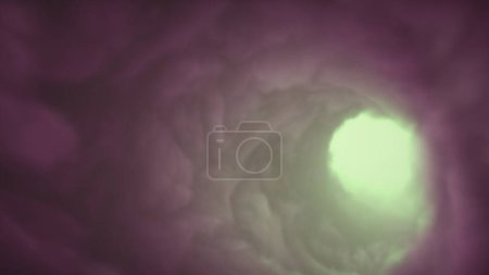 Foto de Túnel de nubes gigantes abstractas de ensueño etéreo. Infinita nebulosa mágica remolino fantasía vórtice. Concepto Ilustración 3D de la espiritualidad moderna hipnosis, sueño y concentración de ansiedad - Imagen libre de derechos